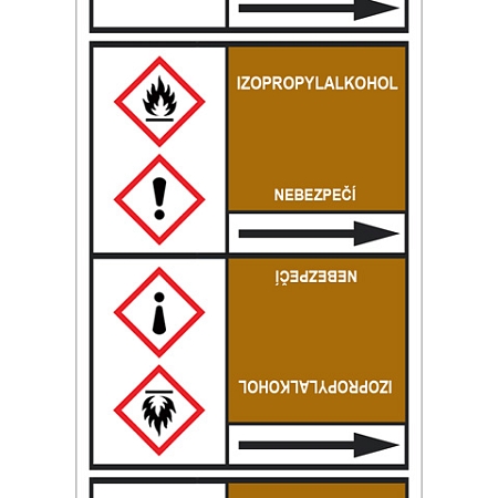 Značení potrubí, izopropylalkohol